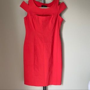 Coral Cutout Cocktail Dress